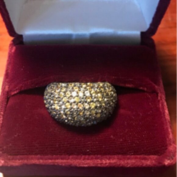 MCL Matthew Campbell Laurenza Sapphire Stardust Pave Ring Sterling Silver Sz 7